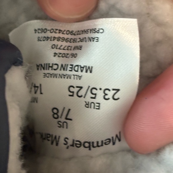 Member's Mark Snow Winter Rain Boot, Faux Fur-Lined Blue Sparkle Kids Sz 7/8 - Picture 6 of 8